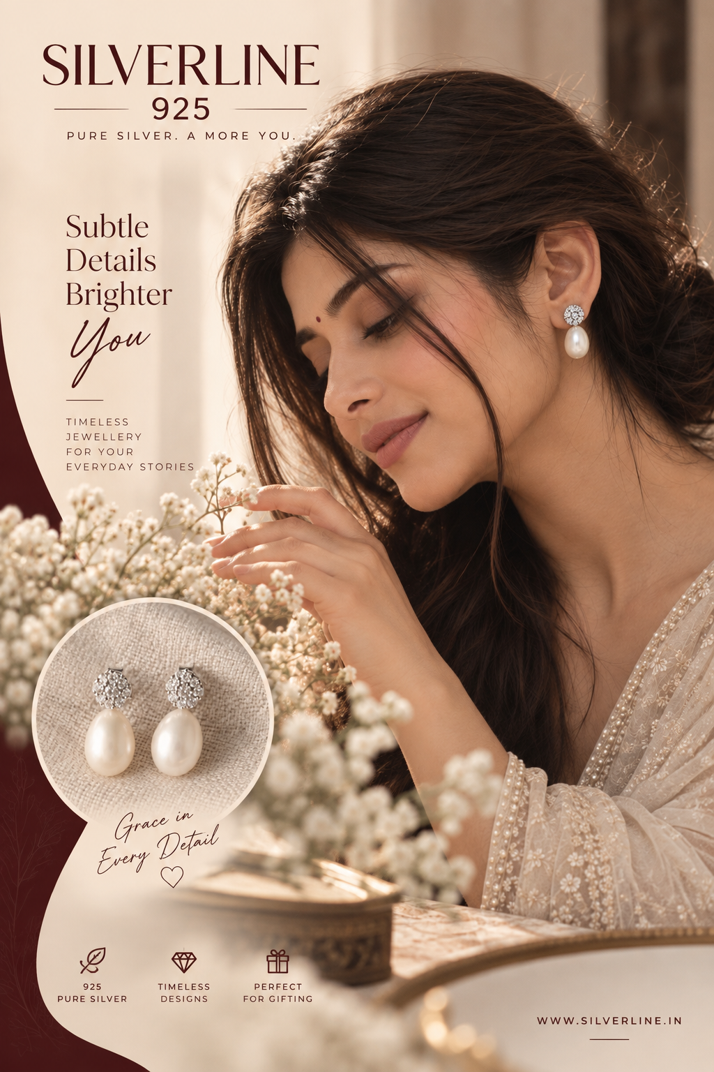 Royal Pearl & Pave 92.5 Silver Earrings