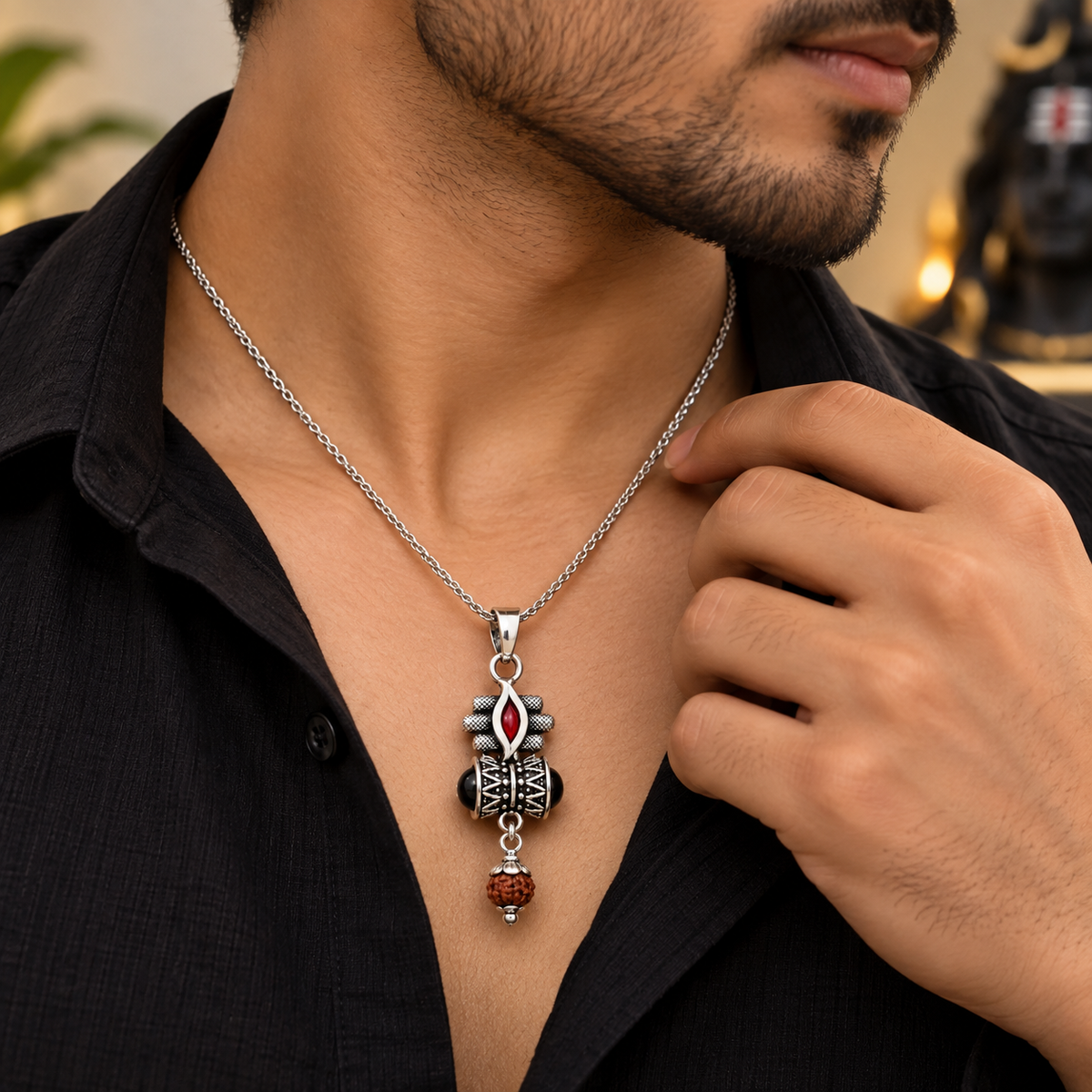 ShivShakti™ – Rudraksha Trishul Divine Pendant