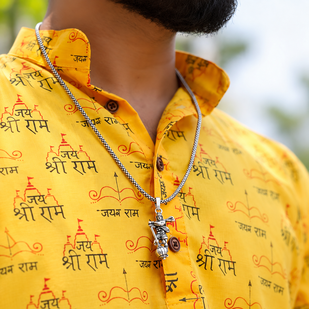 Veer Hanuman Silver Pendant